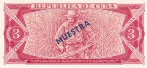 Cuba, 3 Pesos, 1983, UNC, p107as, SPECIMEN