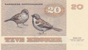 Denmark, 20 Kroner, 1972, UNC, p49b