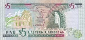 East Caribbean States, 5 Dollars, 2000, UNC, ... 