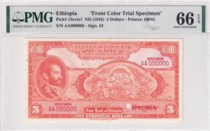 Ethiopia, 5 Dollars, ... 