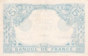 France, 5 Francs, 1912/1917, XF, p70