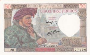 France, 50 Francs, 1941, ... 