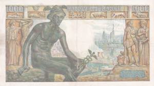 France, 1.000 Francs, 1942, XF, p102