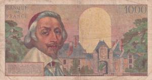 France, 1.000 Francs, 1955, VF, p134a