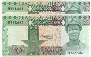Ghana, 20 Cedis, 1982, ... 