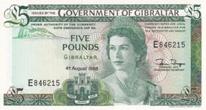 Gibraltar, 5 Pounds, ... 