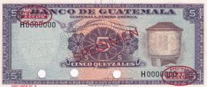 Guatemala, 5 Quetzales, ... 