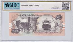 Guyana, 20 Dollars, 1996, UNC, p30b
