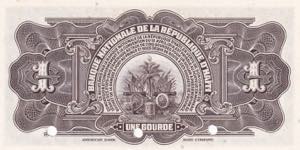 Haiti, 1 Gourde, 1964, UNC, p185s, SPECIMEN