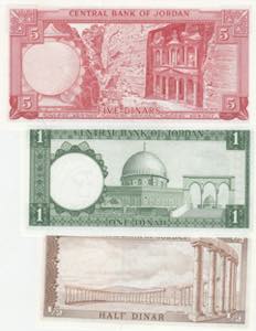 1/2-1 Dinar, UNC; 5 Dinars, UNC(-)