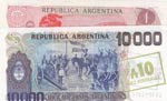 Argentina, 1 Peso and 10000 Australes, ... 