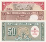 Chile, 5 Escudos, 10 Pesos and 50 Pesos, ... 