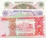 Uganda, 5 Shilings, 10 Shilings and 50 ... 