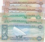 United Arab Emirates, 5 Pieces UNC Banknotes