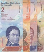 Venezuela, 2 Bolivars, 5 ... 