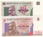 Zimbabve, 5 Dollars and ... 