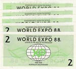 Australia, 2/5 Dollars, Wolrd Expo 1988