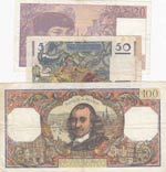 France, 3 Pieces Mixing Condition Banknotes