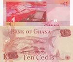 Ghana, 10 Cedis and 1 ... 