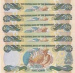 Bahamas, 50 Cents, 2001, UNC, p68, (Total 5 ... 