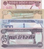 Iraq, 50 Dinar, 100 Dinar and 250 Dinar, ... 