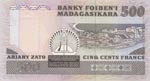Madagascar, 500 Francs ( 100 Ariary), ... 