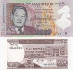 Mauritius, 5 Rupees and ... 