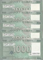 Lebanon, 1.000 Livre, 2012, UNC, p90, (Total ... 