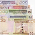 Libya, 1 Dinar, 5 Dinar, 10 Dinar, 20 Dinar ... 
