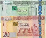 Libya, 20 Dinars and 50 ... 