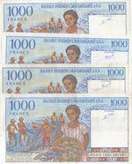 Madagascar, 1.000 Francs (4), 1994, XF, p76, ... 