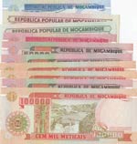Mozambique, 50 Meticais, 100 Meticais, 500 ... 
