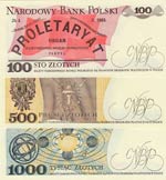 Poland, 100 Zlotych, 500 Zlotych and 1.000 ... 