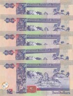 Belize, 2 Dollars, 2014, UNC, p66e, (Total 5 ... 