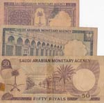 Saudi Arabia, 1 Riyal, 10 Riyals and 50 ... 