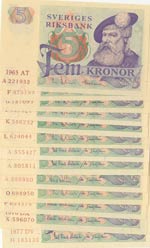 Sweden, 5 Kronor, 1965/ ... 