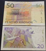 Sweden, 20 Kronor and 50 Kronor, 1998/2011, ... 