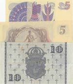 Sweden, 5 Kronor (2) and 10 Kronor, ... 