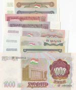 Tajikistan, 1 Ruble, 5 Rubles, 10 Rubles, 20 ... 