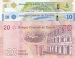 Tunisia, 5 Dinar, 10 Dinar and 20 Dinar, ... 