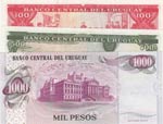 Uruguay, 100 Pesos, 500 Pesos and 1.000 ... 