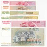 Yugoslavia, 10 Dinara, 100 Dinara (2), ... 