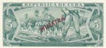 Cuba, 5 Pesos, 1984, UNC, p103c, SPECIMEN