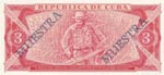 Cuba, 3 Pesos, 1986, UNC, p107a, SPECIMEN
