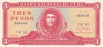 Cuba, 3 Pesos, 1989, ... 