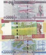Guinea, 5.000 Francs, 10.000 Francs and ... 