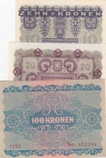 Austria, 10-20-100 Kronen , 1922,  