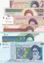 Iran,  Total 6 banknotes