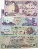 Iraq,  Total 4 banknotes