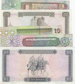 Libya, 5 Dinars(2), 10 Dinars(3), 1972/2011, ... 